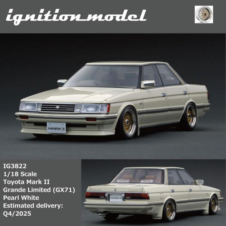 [Preorder] Ignition Model 1:18 Toyota Mark II Grande Limited (GX71)  Pearl White IG3822