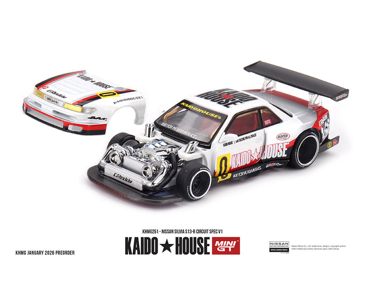 [Preorder] Kaido House x Mini GT 1:64 Nissan Silvia S13-R Circuit Spec V1 KHMG251