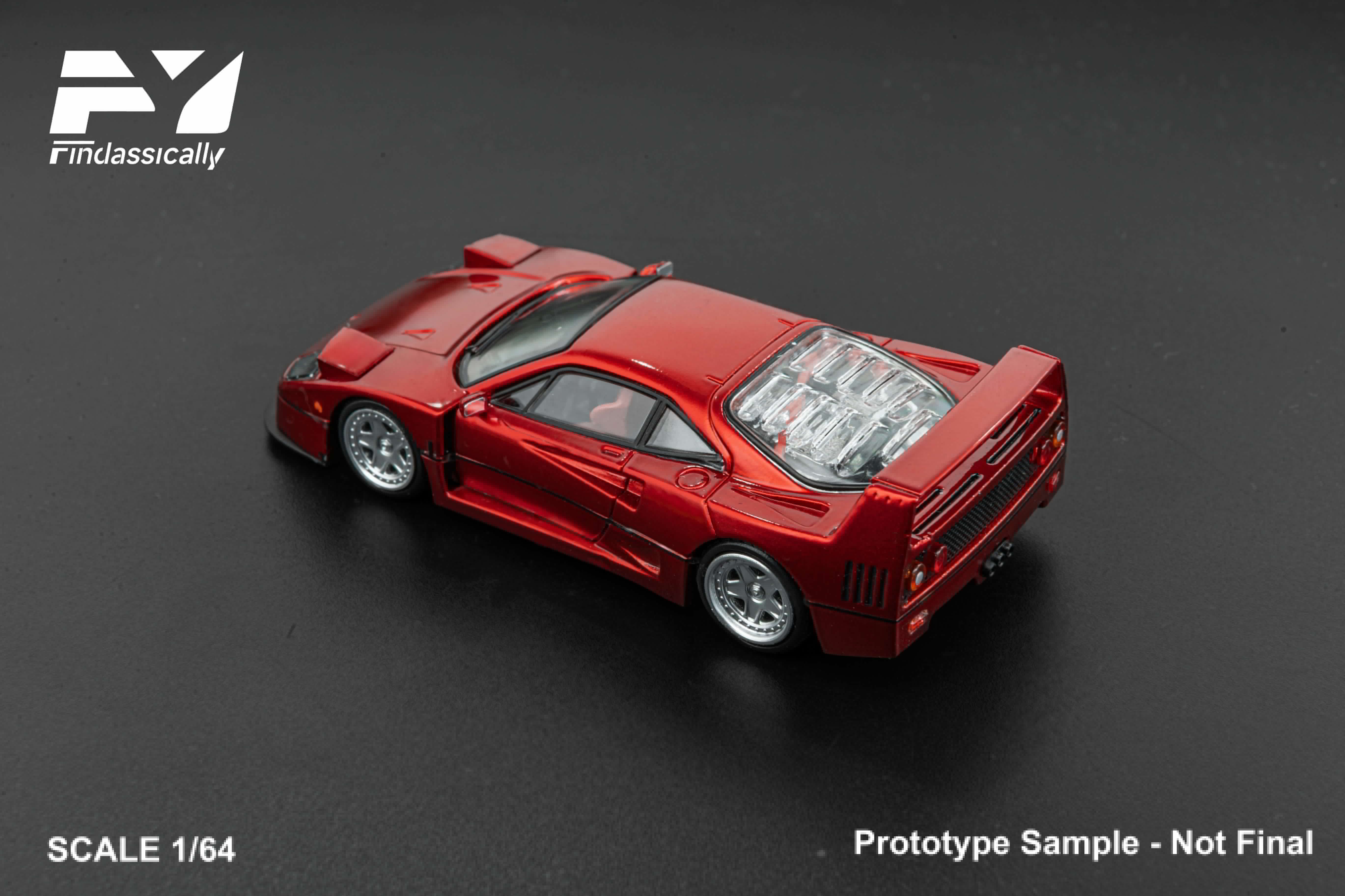 Edition Snow F40 Ferrari Finclassically 1/64 グラス 赤 ミニカー F40 Ferrari (Red) Car Diecast ミニカー