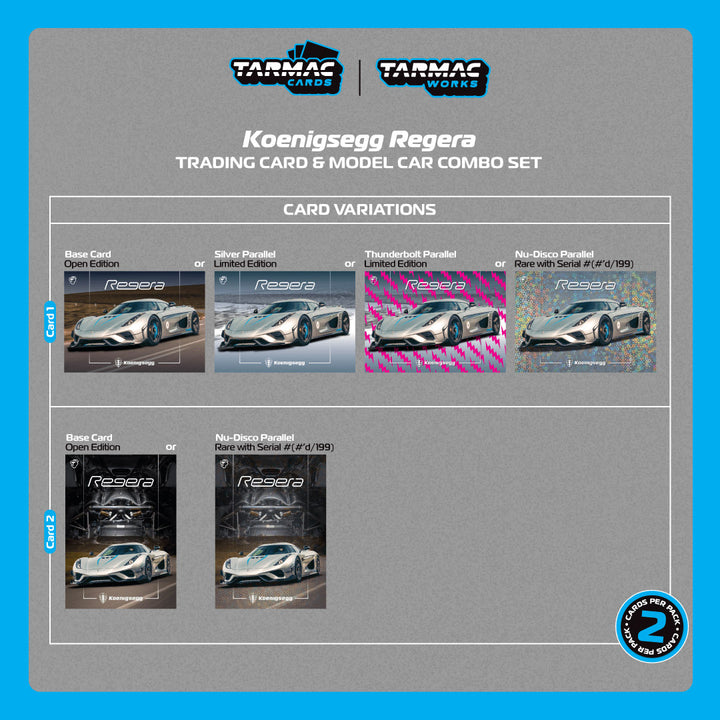 [Preorder] Tarmac Works 1:64 Koenigsegg Regera Silver Metallic/Blue Accents T64G-TL017-SL
