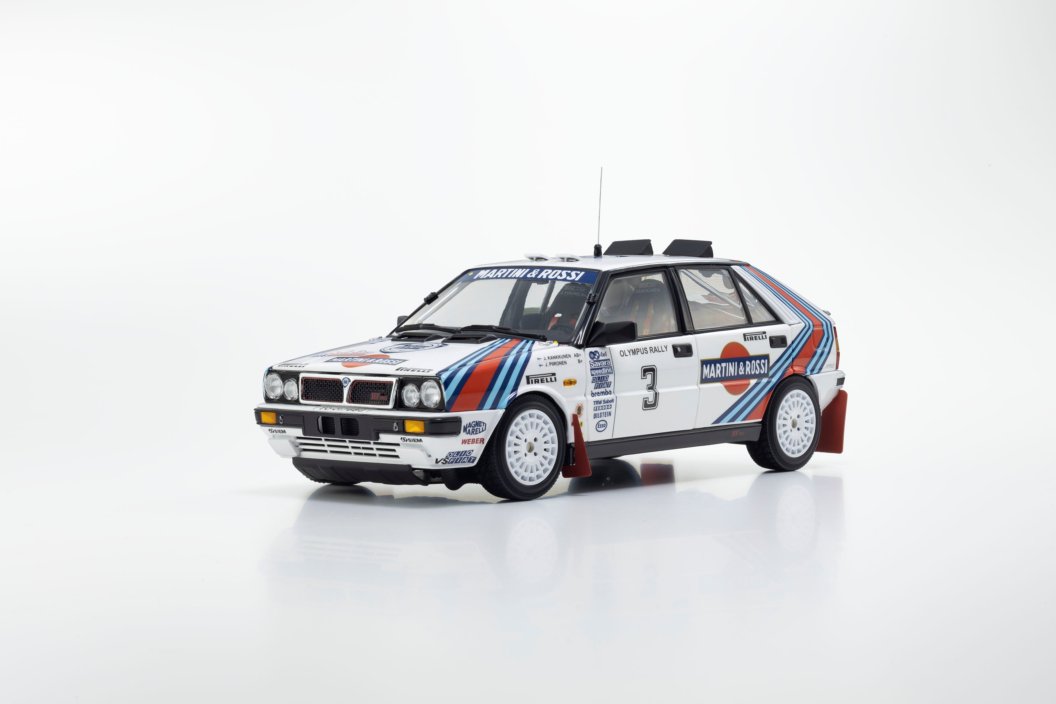 Kyosho 1:18 Lancia Delta HF 4WD 1987 Olympus Rally MARTINI ROSSI