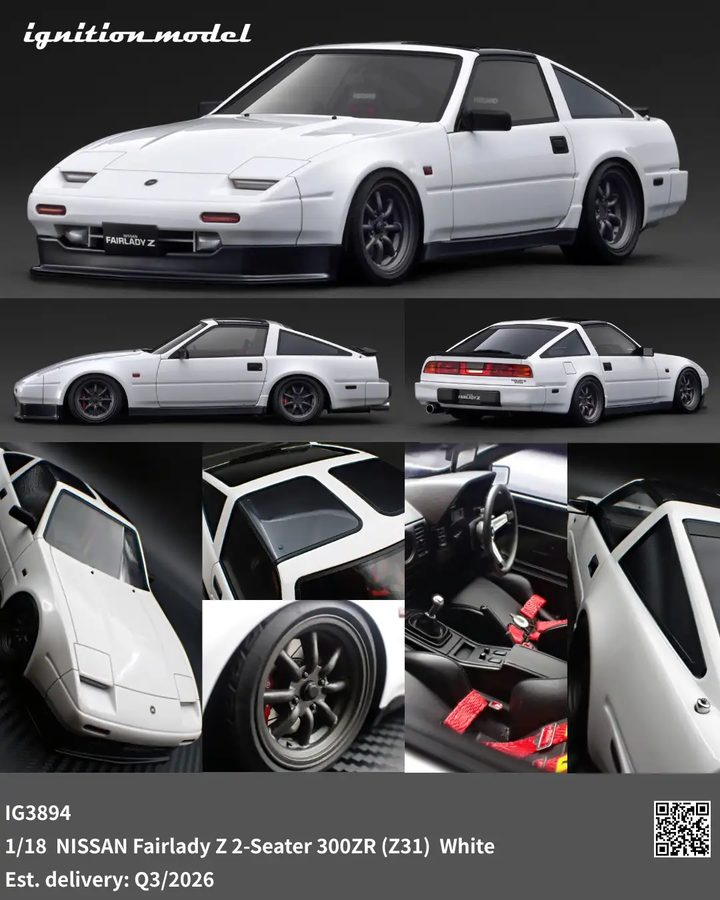 [Preorder] Ignition Model 1:18 NISSAN Fairlady Z 2-Seater 300ZR (Z31) White IG3894