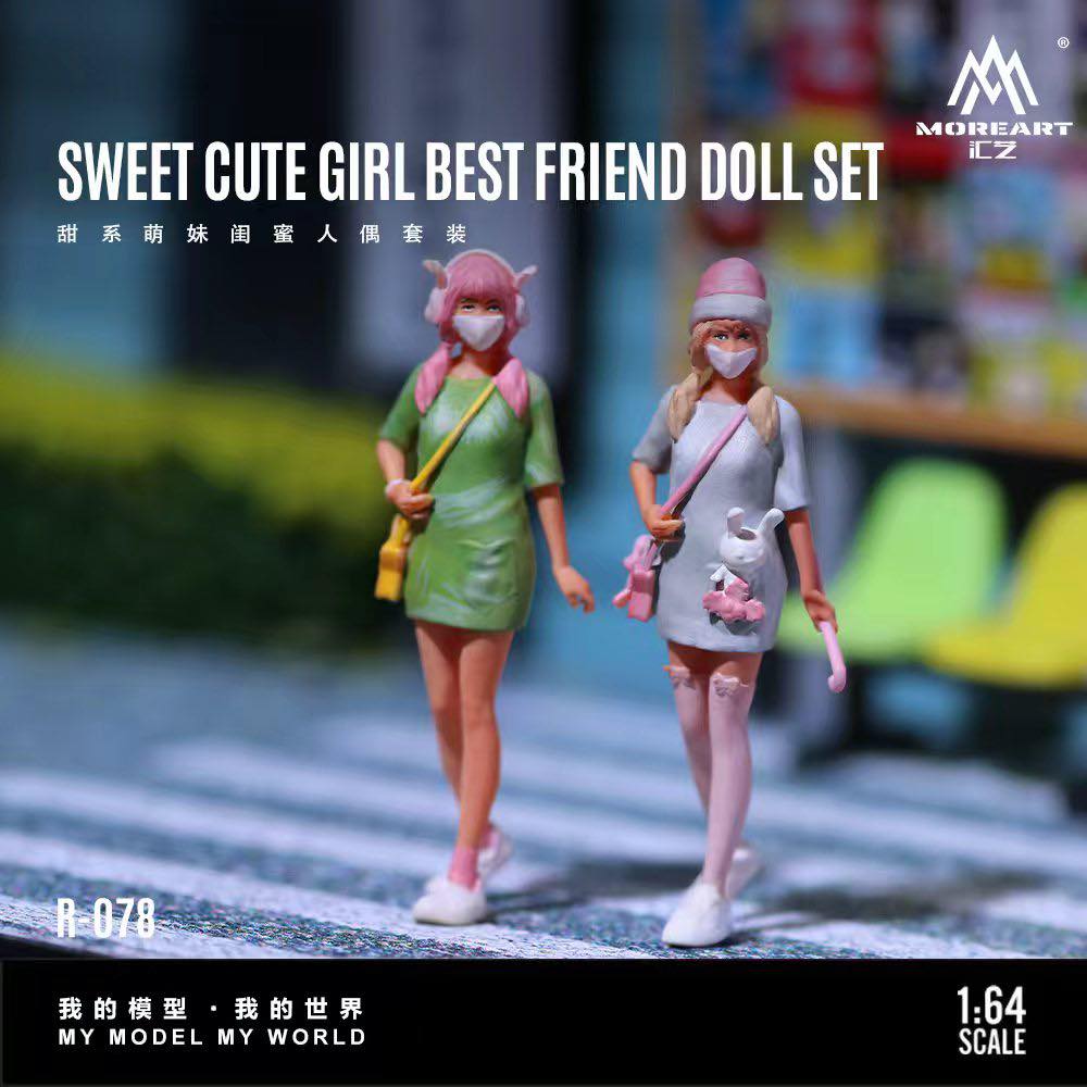[Preorder] MoreArt 1:64 Sweet Cute Girls Best Friend Doll Set Figures (Set of 2) MO223078