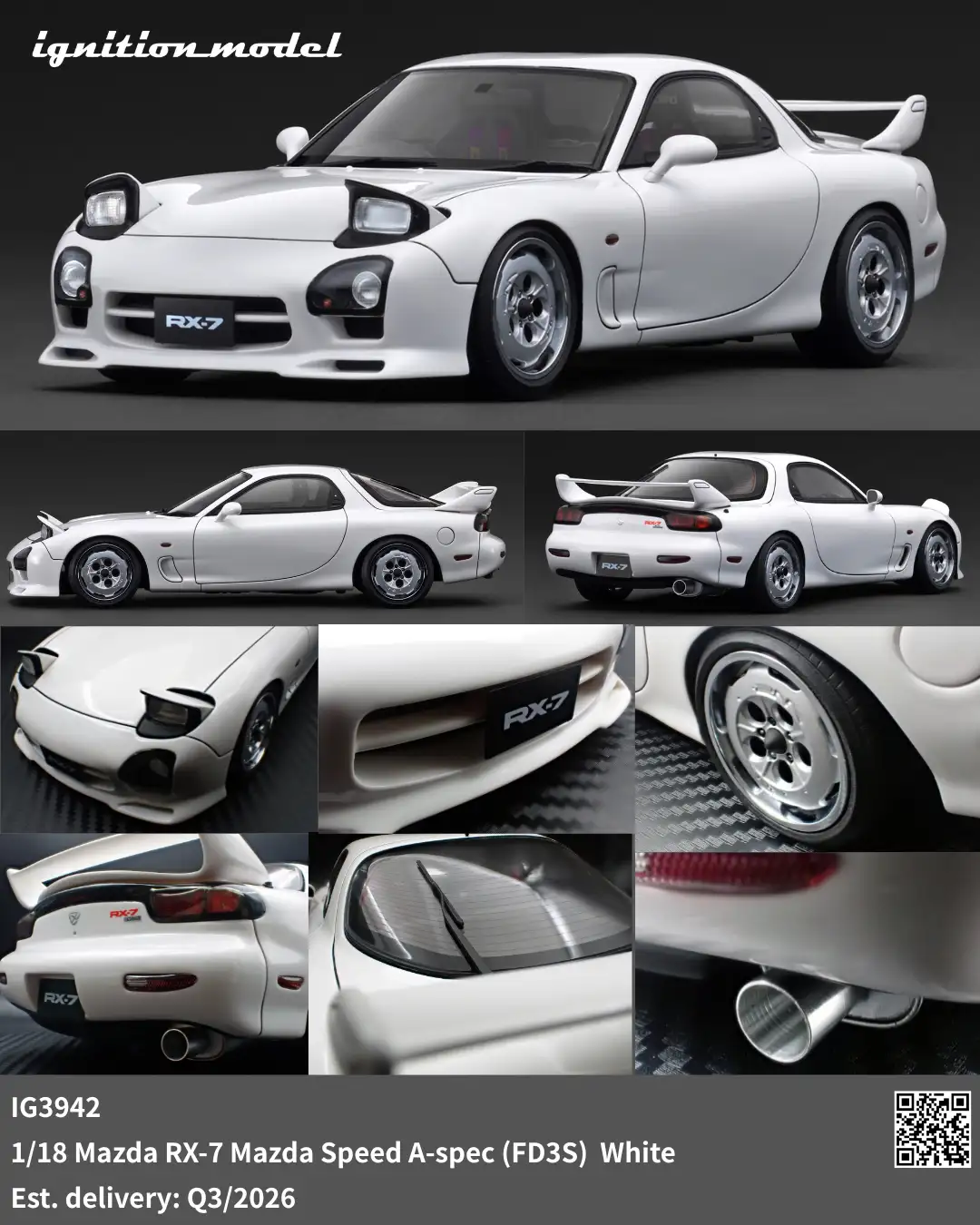Ignition Model 1:18 Mazda RX-7 Mazda Speed A-spec (FD3S) White Ignition Model 1:18 Mazda RX-7 Mazda Speed A-spec (FD3S) White