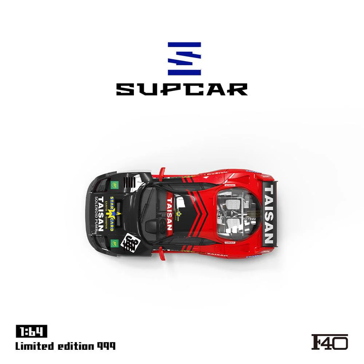 [Online Only] SUPCAR 1:64 Ferrari F40 Livery Black and Red SC64036
