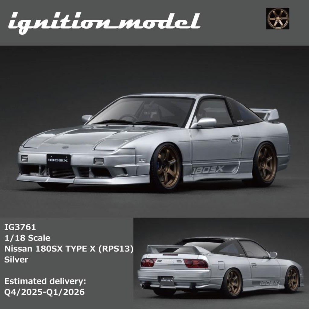Ignition Model 1:18 Nissan 180SX TYPE X (RPS13) Silver IG3761