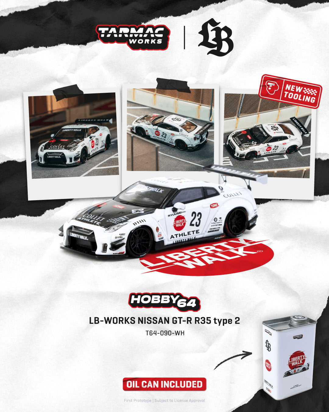 Preorder] Tarmac Works 1:64 NISSAN GT-R R35 type 2 White T64-090