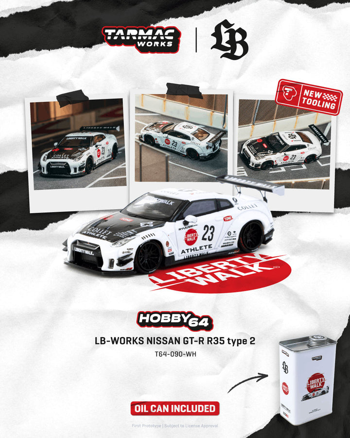 [Preorder] Tarmac Works 1:64 NISSAN GT-R R35 type 2 White T64-090-WH