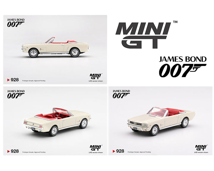 [Preorder] Mini GT 1:64 James Bond 007 1964 Ford Mustang Convertible “Goldfinger” – English Packaging – Limited Edition MGT00928-007E