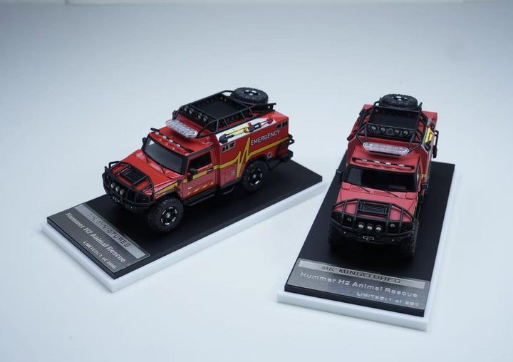 MK Miniatures 1:64 Hummer H2 Rescue Red