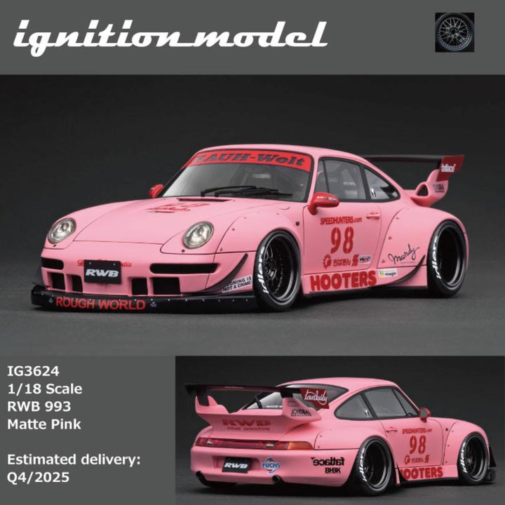 [Preorder] Ignition Model 1:18 Porsche RWB 993 Matte Pink IG3624
