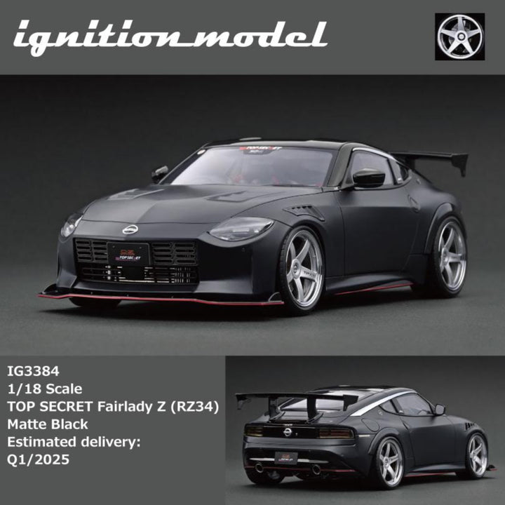 [Preorder] Ignition Model 1:18 Nissan TOP SECRET Fairlady Z (RZ34) Matte Black IG3384