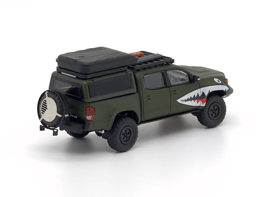 Unique Model 1:64 Toyota Tacoma Green Shark Livery Luggage Version