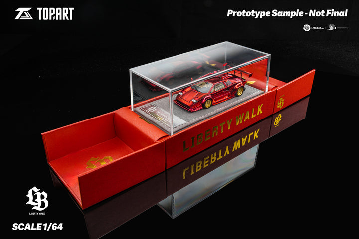 TOPART 1:64 LBWK Lamborghini Countach - Chrome Red
