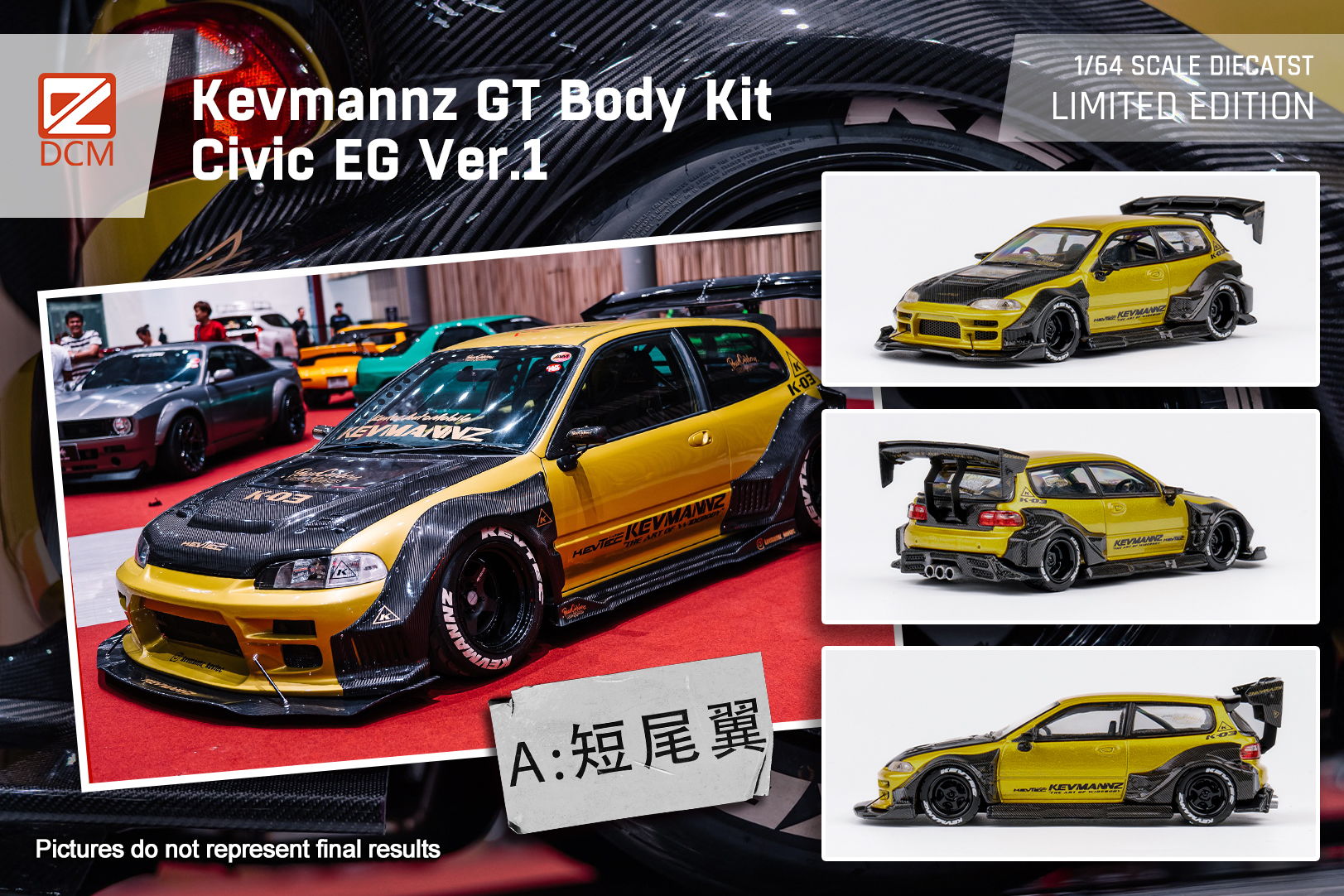 DCM 1:64 Kevmannz GT Honda CIVIC EG (2 Versions) – Horizon Diecast