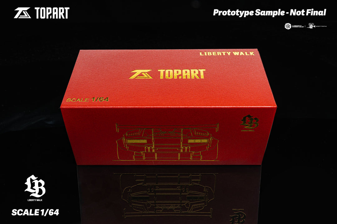 TOPART 1:64 LBWK Lamborghini Countach - Chrome Red