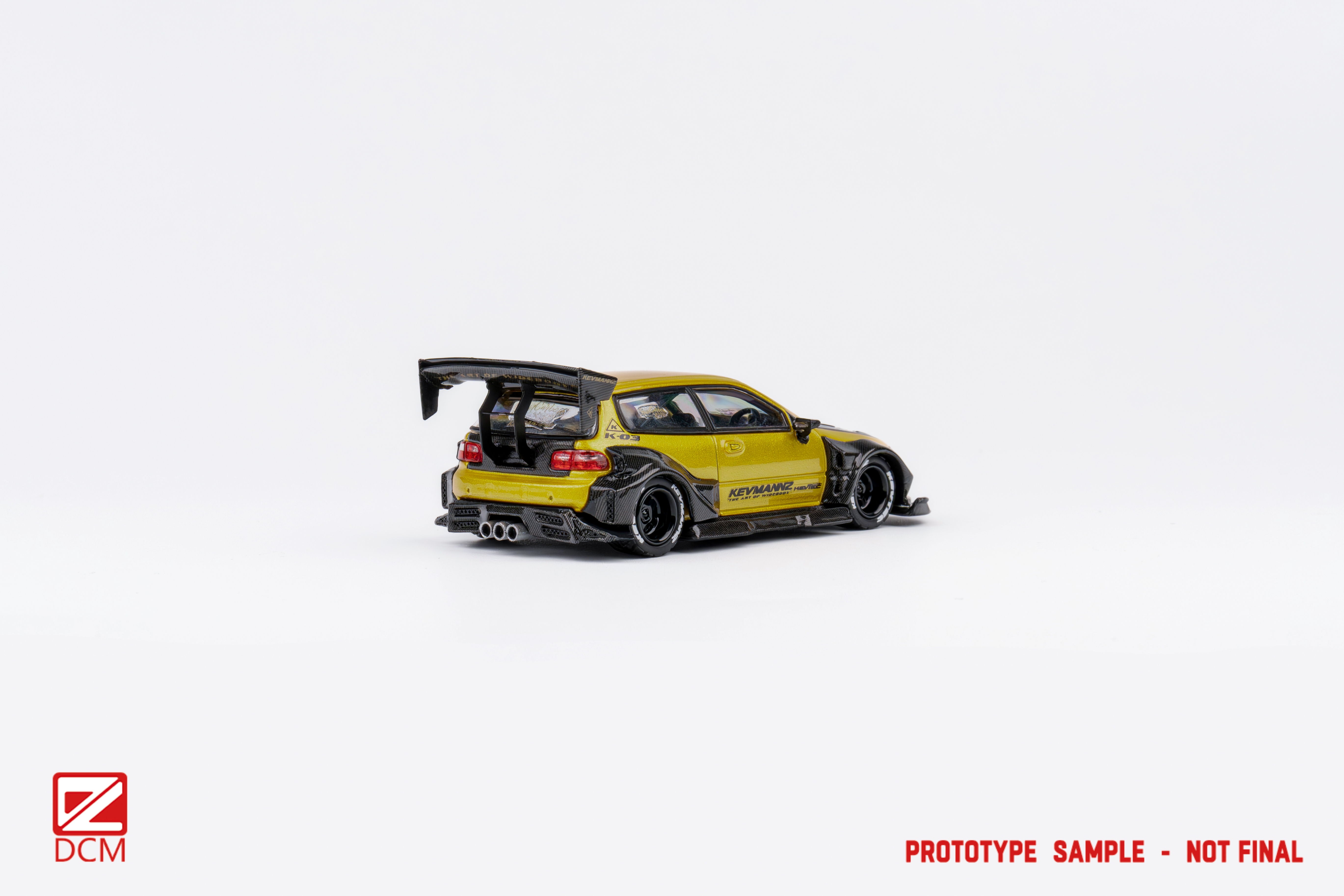 DCM 1:64 Gold CIVIC Kevmannz GT EG6 Short Widebody Model
