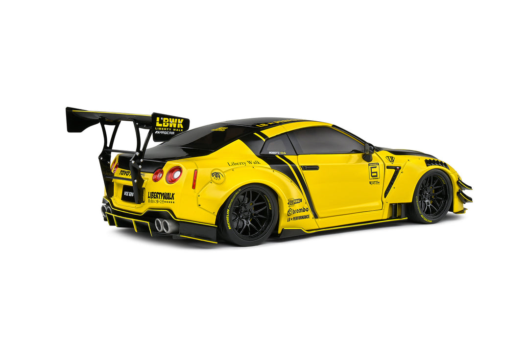 Solido 1:18 NISSAN GT-R (R35) W/ LIBERTY WALK BODY KIT 2.0 YELLOW 2020 S1805809