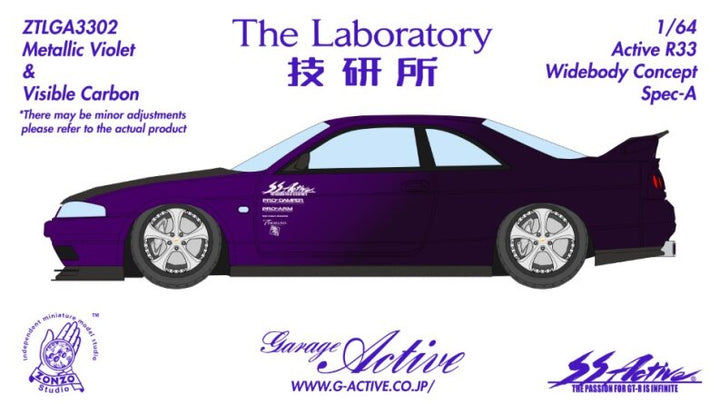 [Preorder] The Laboratory 1:64 Nissan Skyline Active R33 Widebody Concept Spec A (8 Versions)