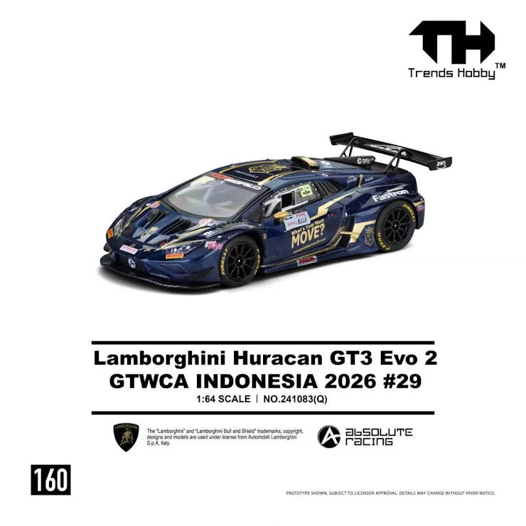 [Preorder] Trends Hobby 1:64 Lamborghini Huracan GT3 EVO2 - GTWCA Indonisia 2026 