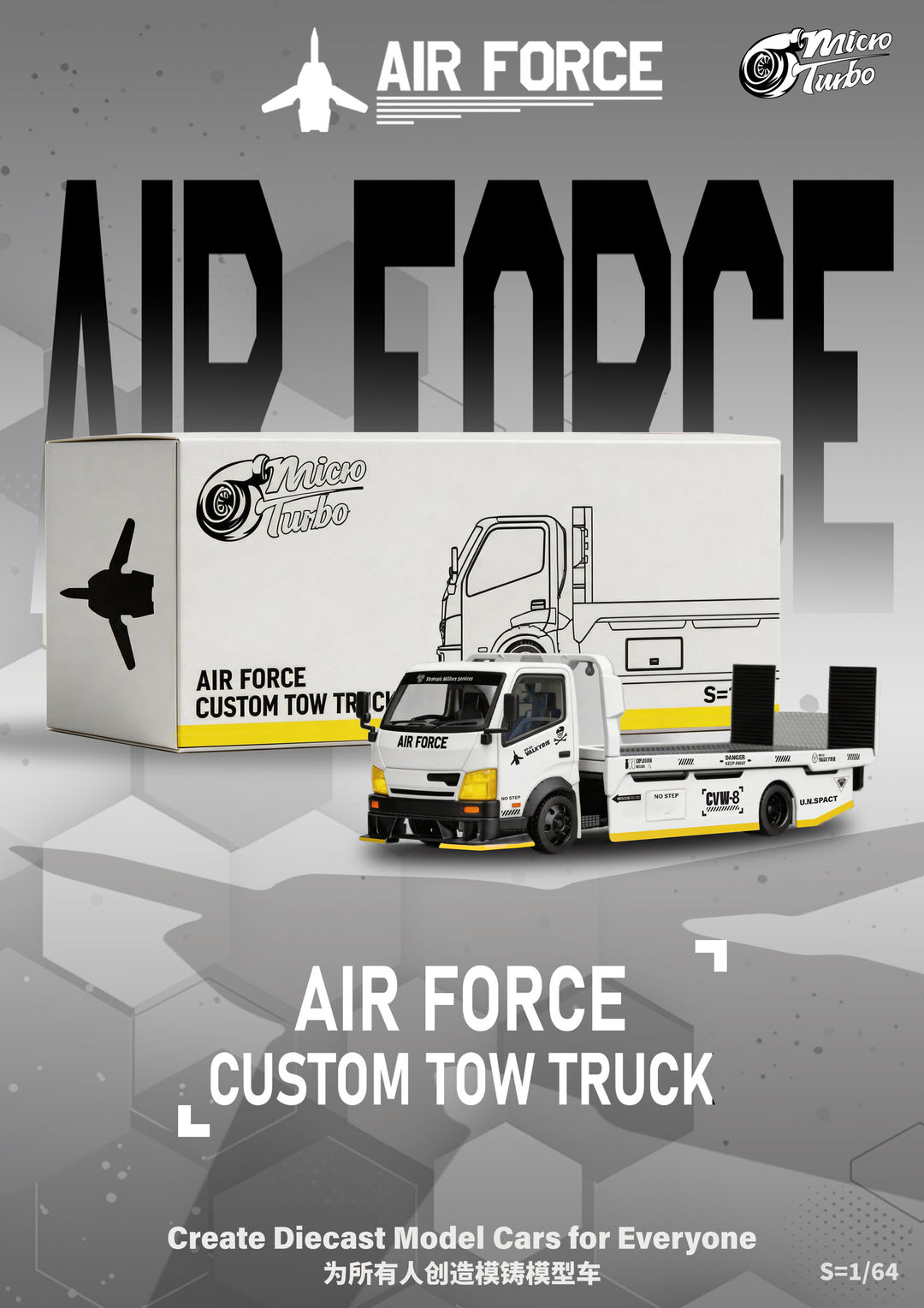 [Preorder] Microturbo 1:64 Custom Hauler - Air Force Combat Grey MT6405B14