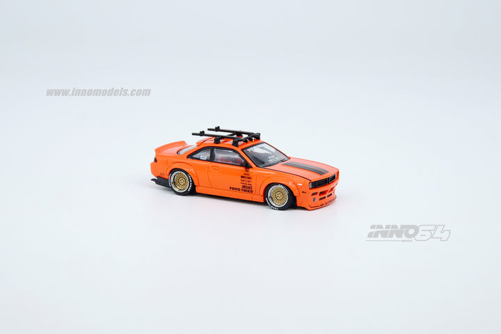 Inno64 1:64 Nissan Silvia S14 Rocket Bunny Boss Aero W/Roof Rack & Bicycles
