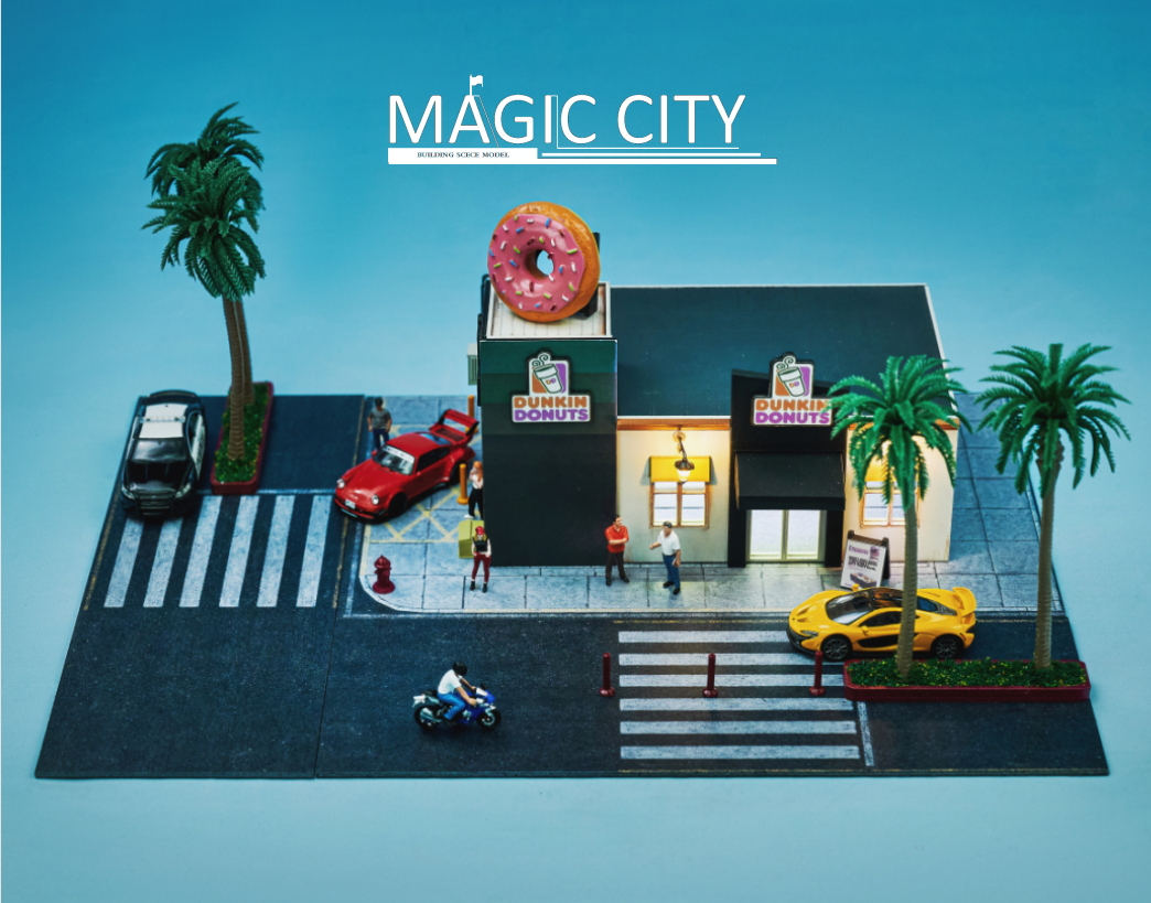 Magic City 1:64 Diorama American Street Scene - Donut Shop US0004