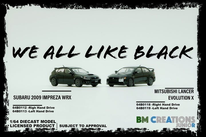 BM Creations 1:64 Subaru 2009 Impreza WRX Black LHD