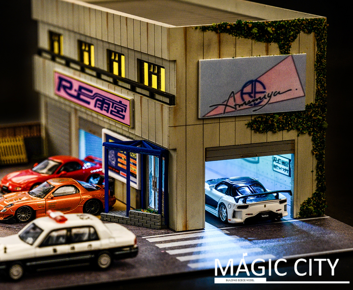 Magic City 1:64 Diorama RE Amemiya Japanese Tuner Shop 110019