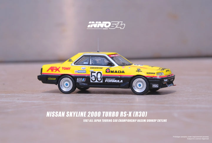 Inno64 1:64 Nissan Skyline 2000 TURBO RS-X (DR30) #50 "HASEMI MOTORSPORT DUNLOP"