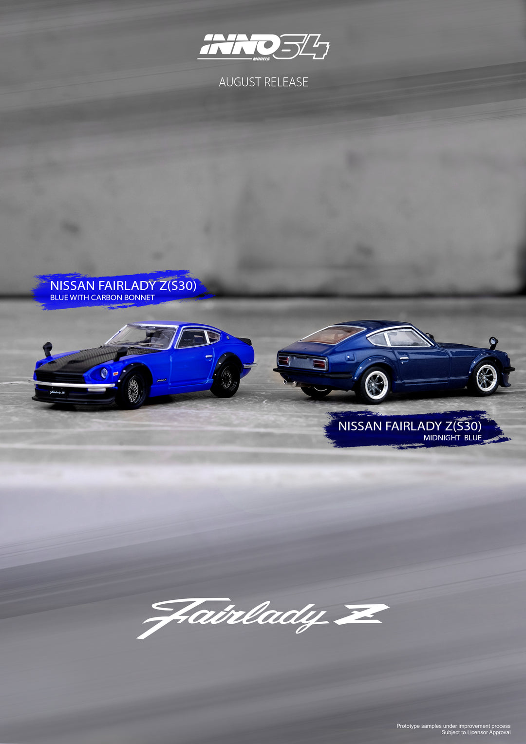 Inno64 1:64 Nissan Fairlady Z (S30) Blue With Carbon Hood