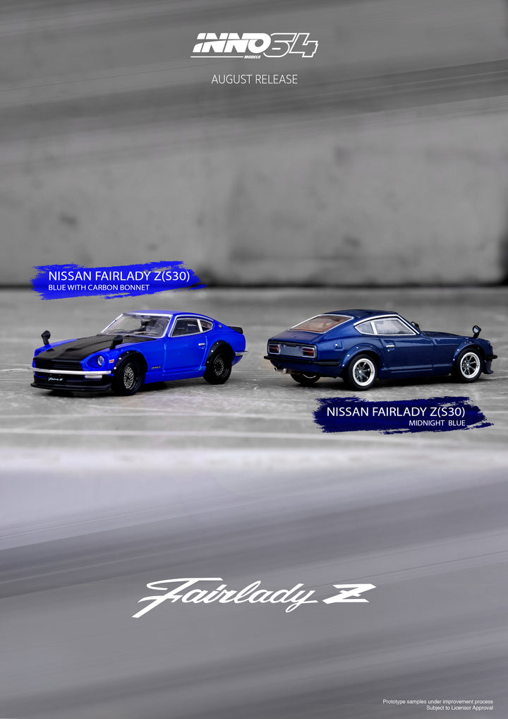 Inno64 1:64 Nissan Fairlady Z (S30) Blue With Carbon Hood