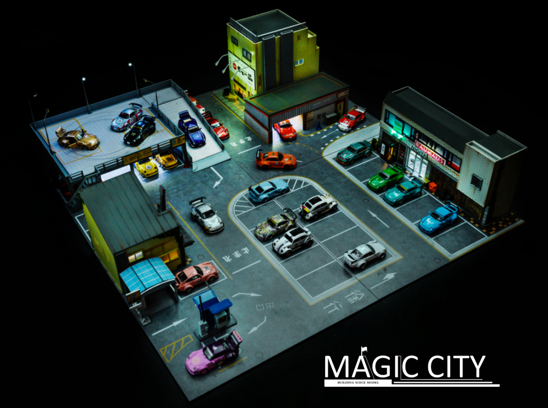 Magic City 1:64 Diorama RWB Roppongi Double-layer Parking Lot