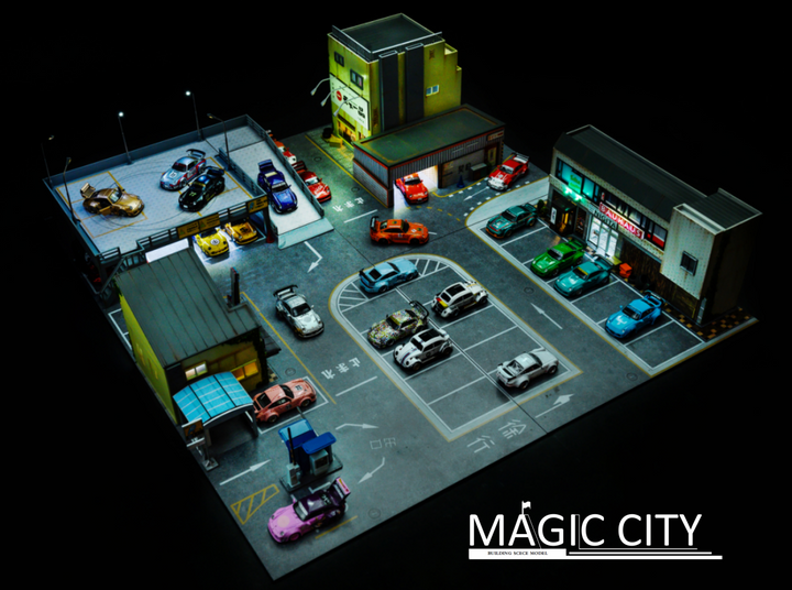 Magic City 1:64 Diorama RWB Roppongi Double-layer Parking Lot