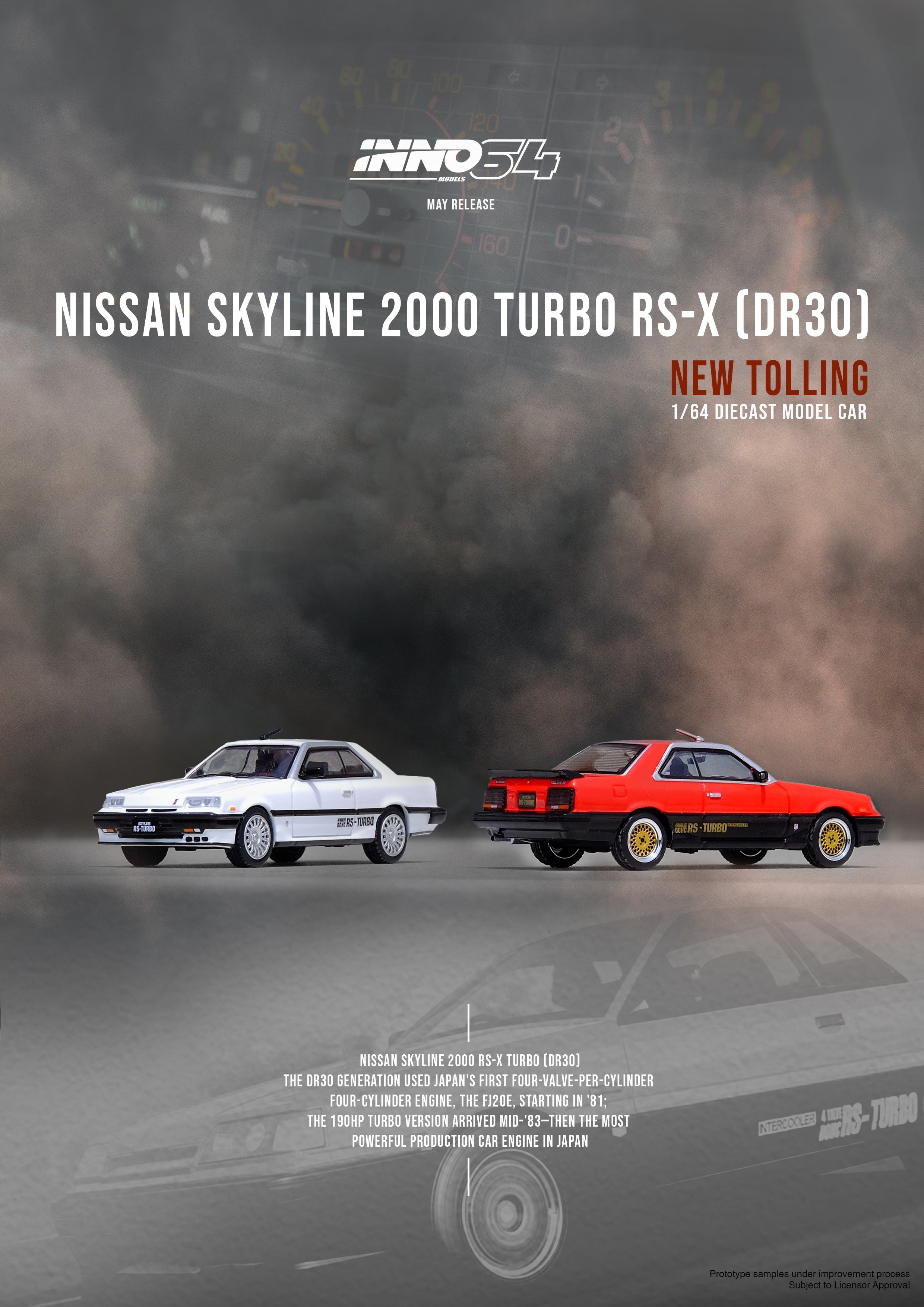 Inno64 Nissan Skyline 2000 TURBO RS-X (DR30) Red/Black IN64-R30