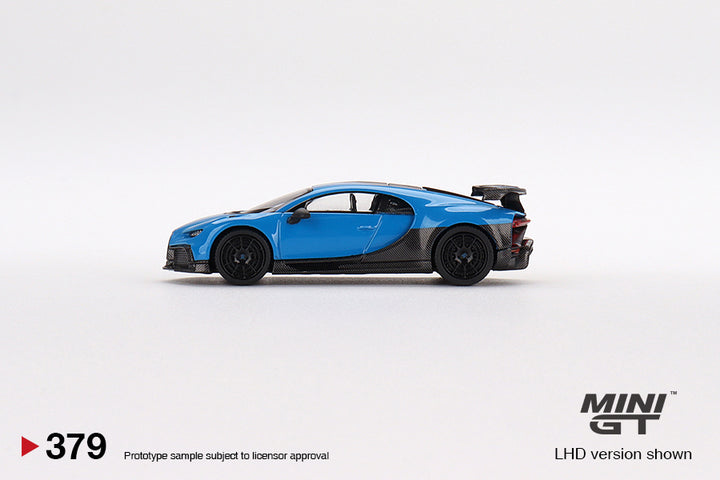Mini GT 1:64 Bugatti Chiron Pur Sport Blue LHD MGT00379-CH Side