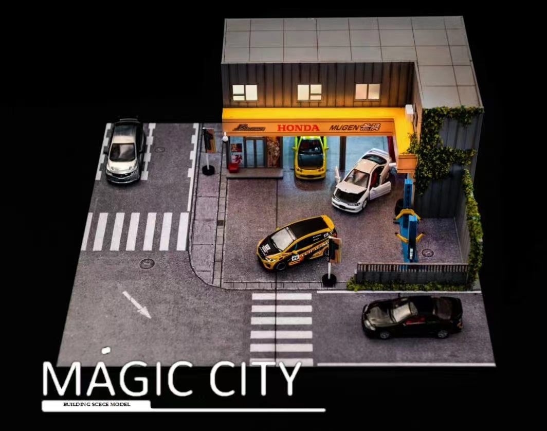 Magic City 1:64 Diorama Japan Honda JS Modification Headquarters