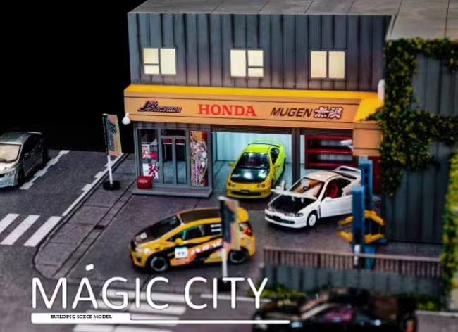 Magic City 1:64 Diorama Japan Honda JS Modification Headquarters