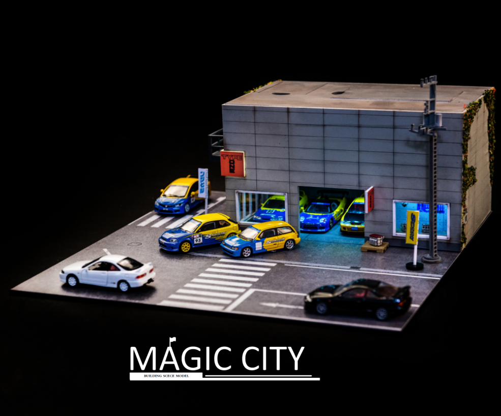 Magic City 1:64 Diorama Type One Japan Tuner Shop - Horizon Diecast