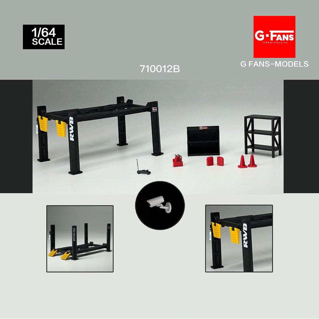 G.FANS 1:64 Model Repair Tools Kit Models / Garage lift set