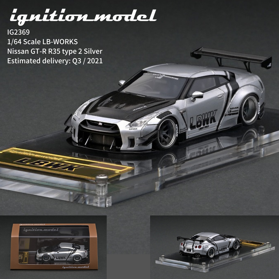 Ignition Model IG 1:64 LB-WORKS Nissan GT-R R35 type 2 Silver