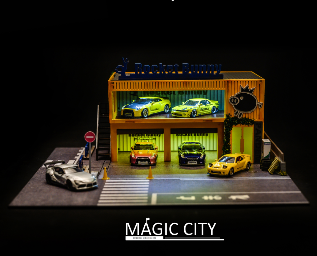 Magic City 1:64 Yellow Rocket Bunny Double Floor Showroom 110023