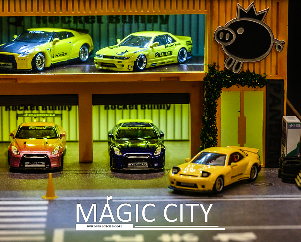 Magic City 1:64 Yellow Rocket Bunny Double Floor Showroom