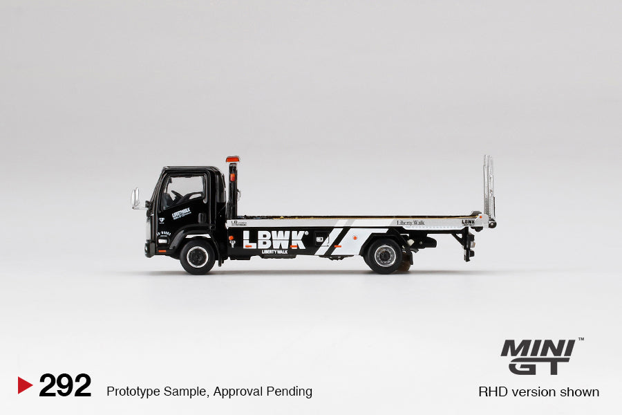 Mini GT 1:64 Isuzu N-Series Vehicle Transporter LBWK Black MGT00292-R Side