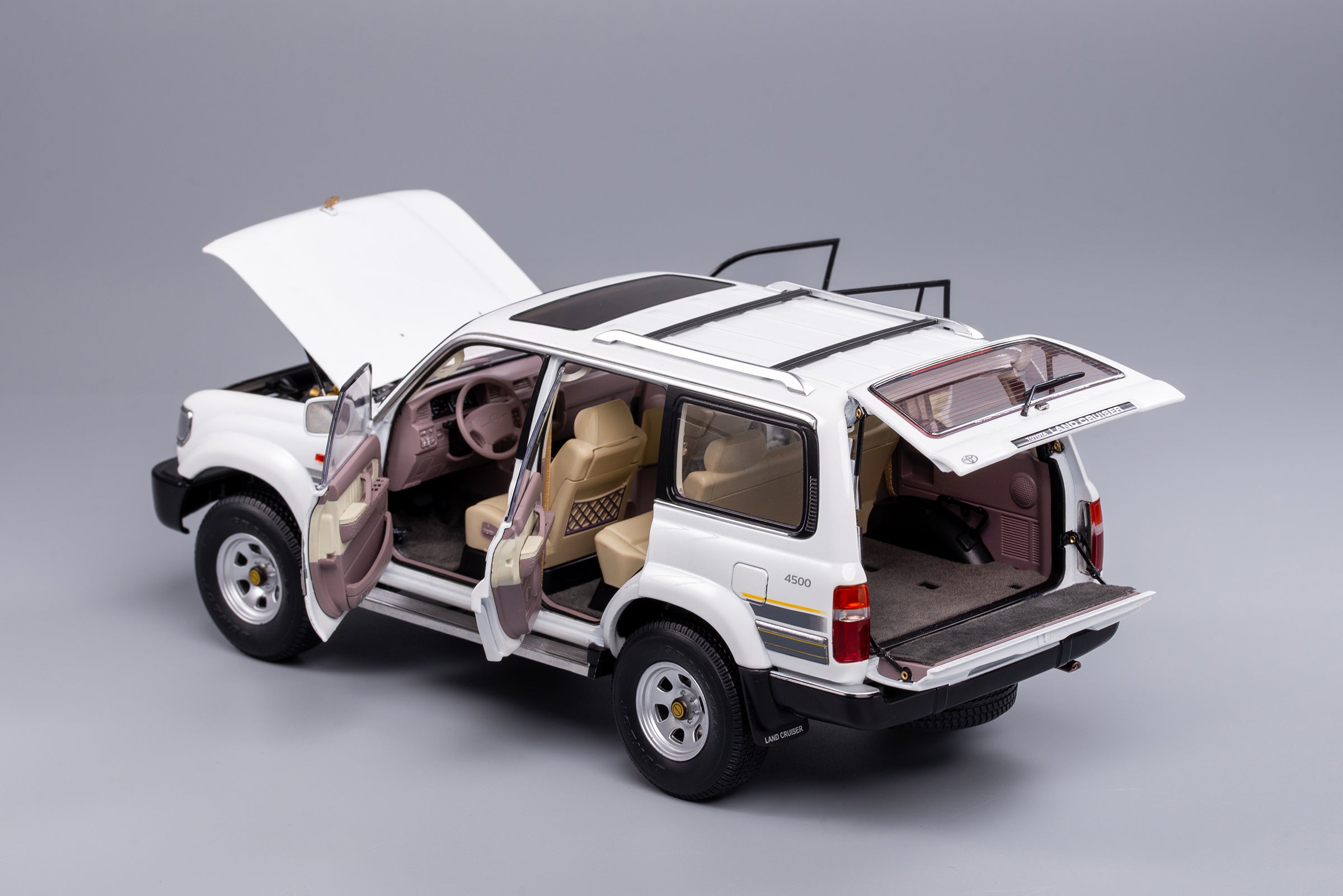 KENGFAI 1:18 Land Cruiser Pearl White Left LHD – Horizon Diecast