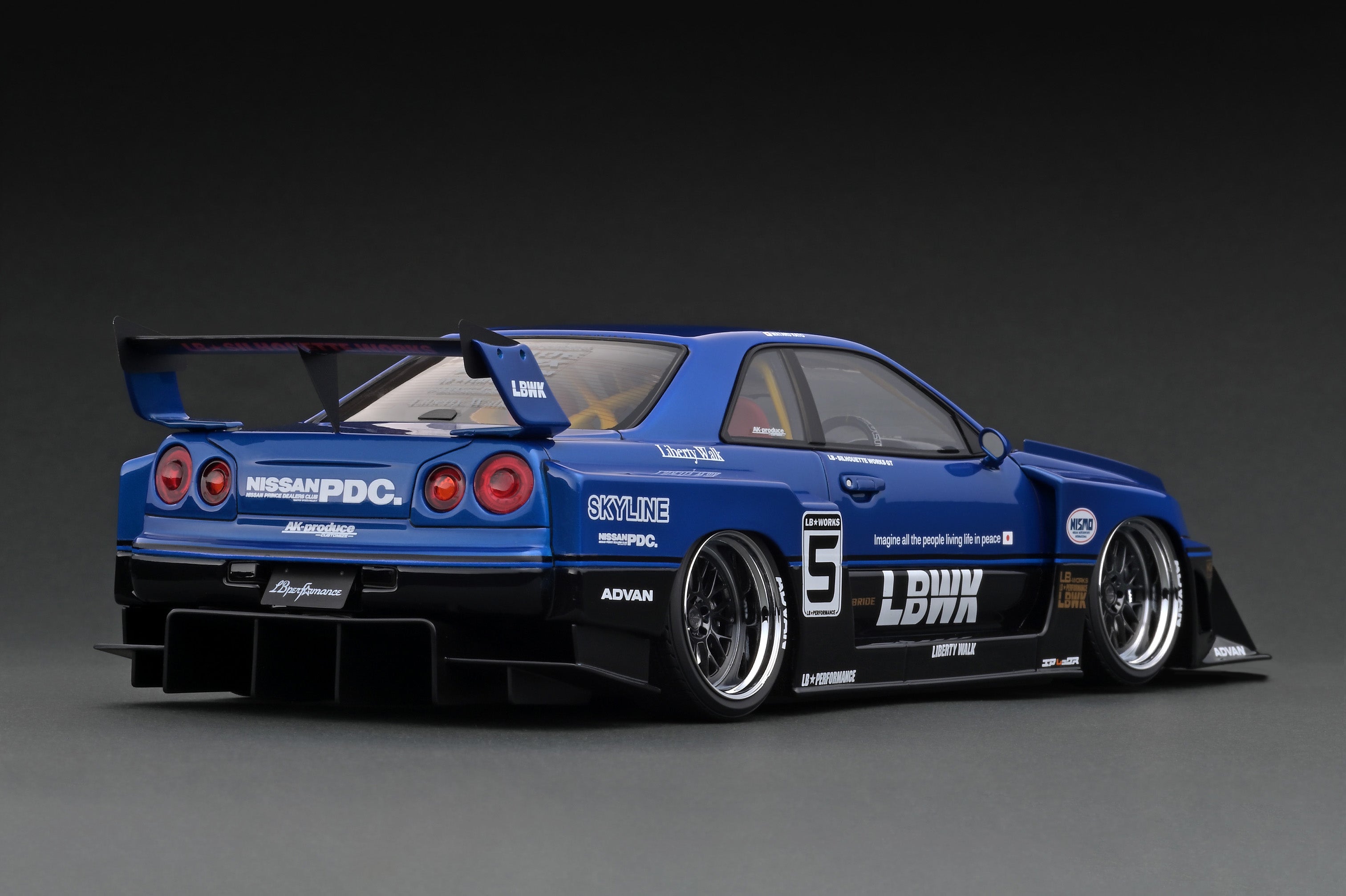 Preorder] IG 1:18 LB-ER34 Super Silhouette SKYLINE Blue/Black 