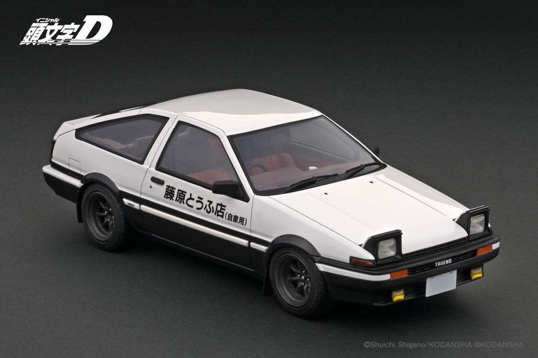 IG 1:43 INITIAL D Toyota Sprinter Trueno 3Dr GT Apex (AE86) White/Black