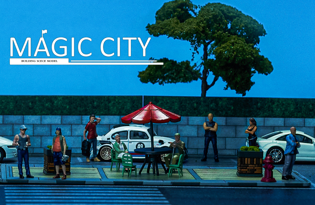 Magic City 1:64 Diorama KFC Starbucks and Parking lot
