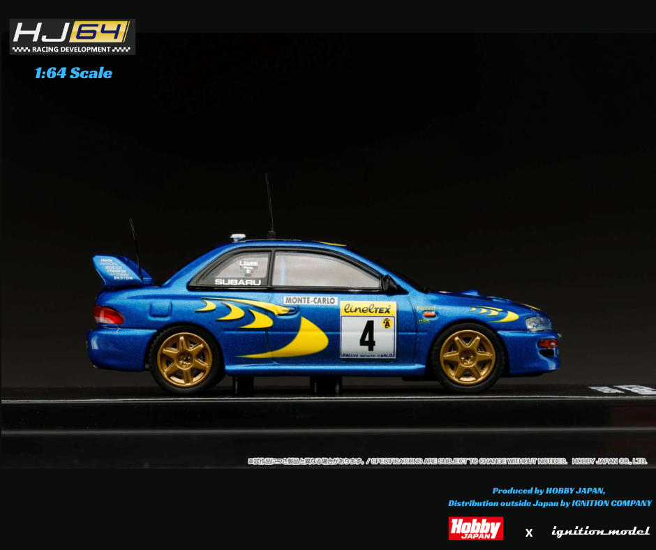 IG + Hobby Japan 1:64 Subaru Impreza WRC 1997 #4 Monte Carlo / Winner HJR642041B