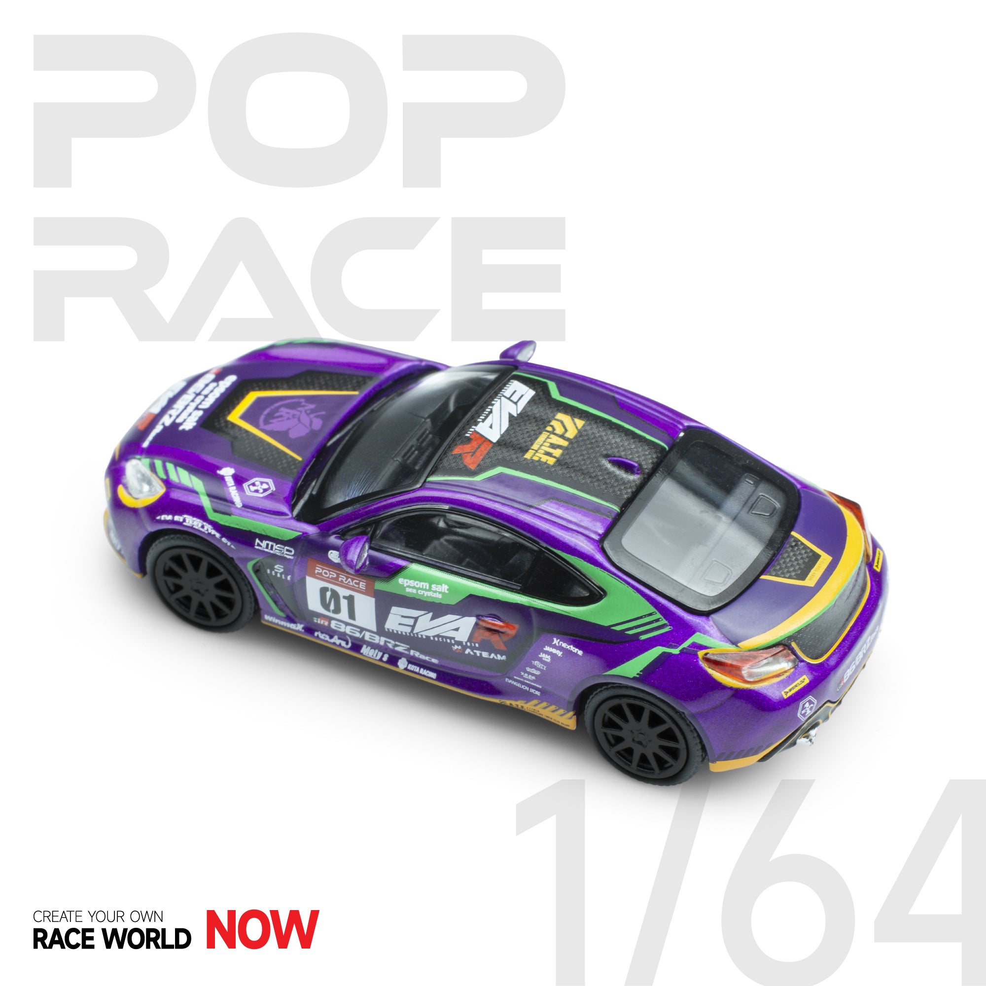 POPRACE 1:64 Toyota GR86 EVA 01 PR64-GR86-EVA01 – Horizon Diecast